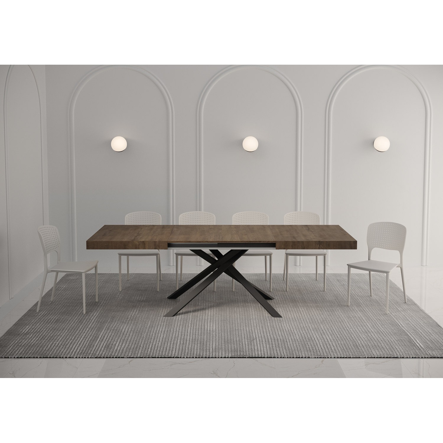 Extendable Table 140/244x90 Cm Karida Walnut Legs