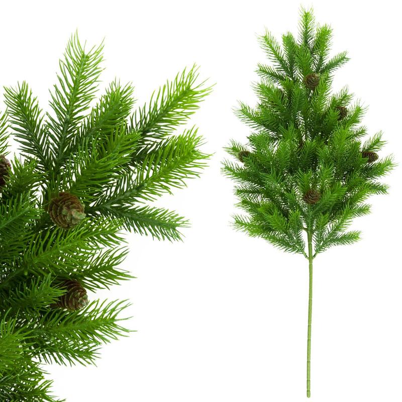 Image of Christmas Tree Branch For Holiday Decorations Large Pinecones