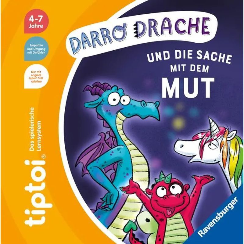 Image of Tiptoi Picture Stories About With Emotions - Darro Dragon And The Thing With Courage / Cee Neudert / Ravensburger Publishing House / Paperback / German / 2024