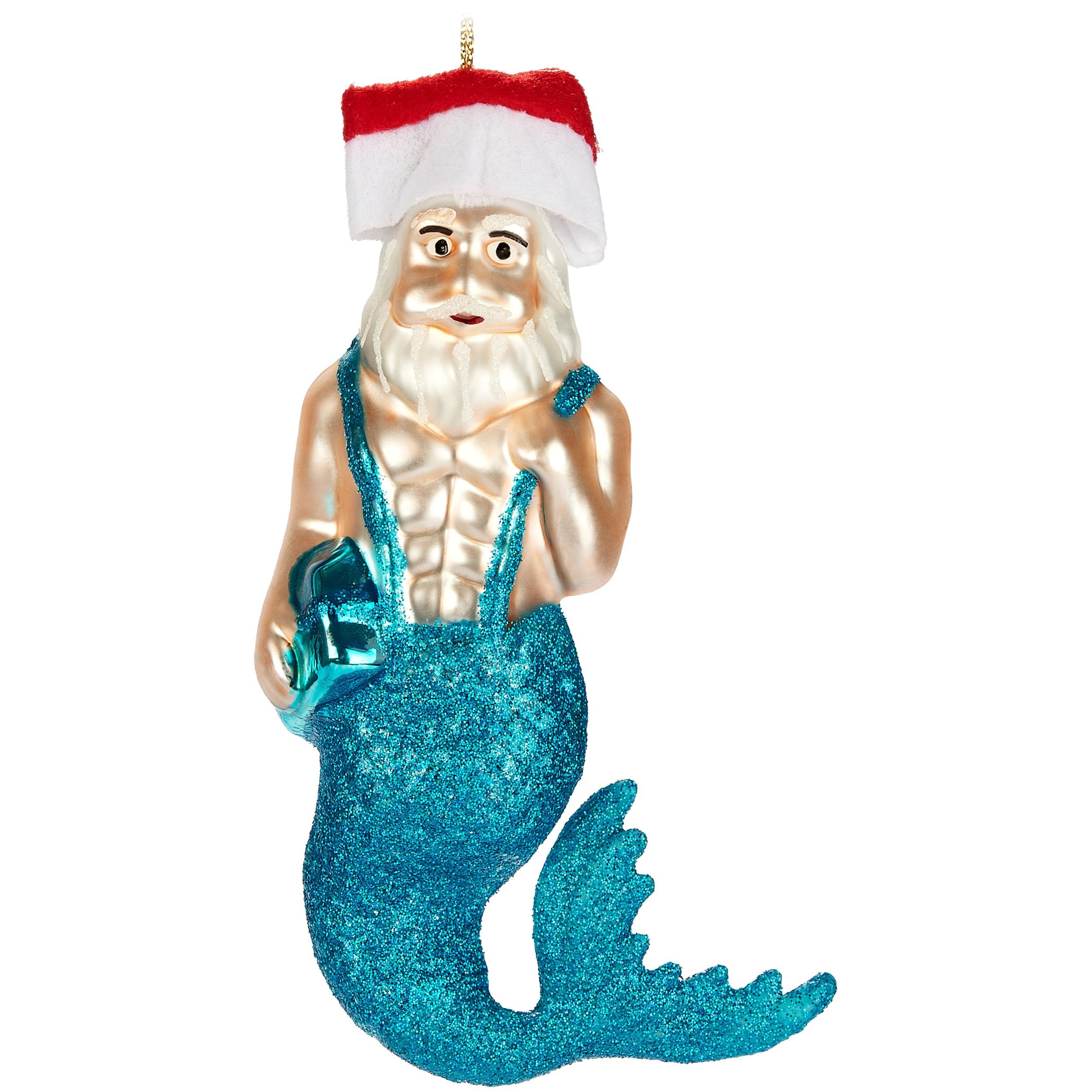 Image of Brubaker - Hand-painted Christmas Ball Made Of Glass - Tree Ball Underwater Santa With - Mouth-blown Christmas Tree Decoration - Funny Figure Decoration Pendant