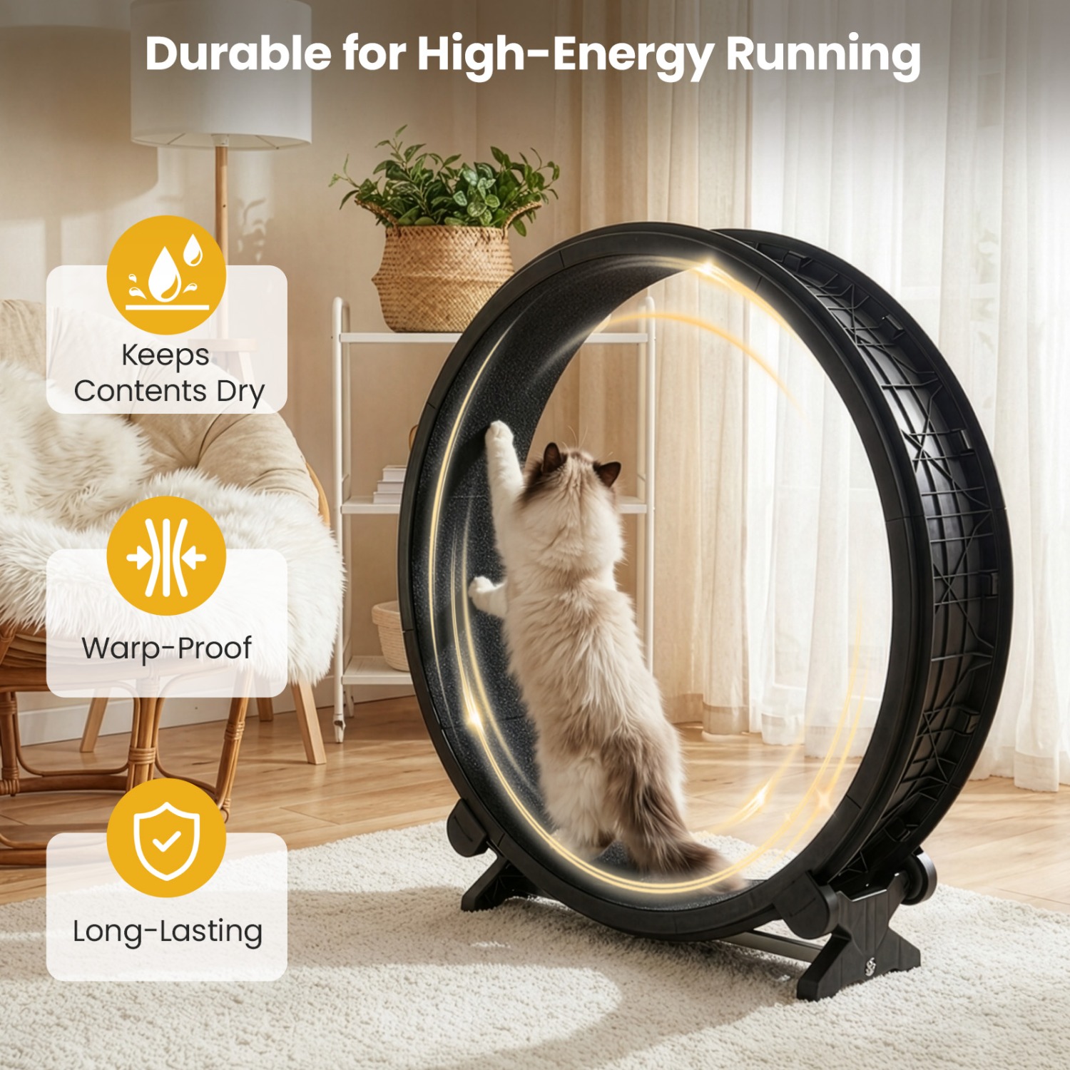 Large Cat Exercise Wheel, Indoor Pet Running Wheel