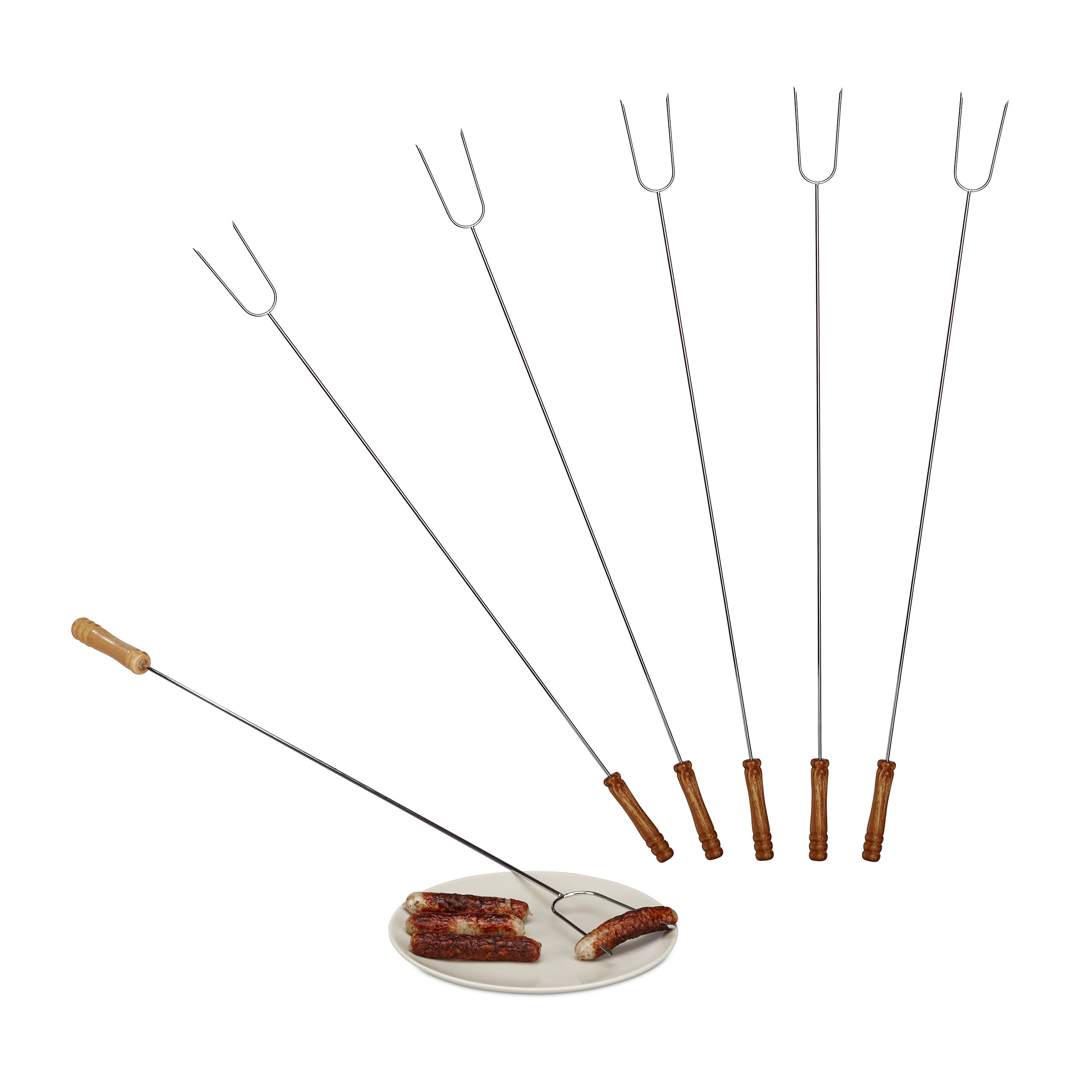 E-shop 6x Grillspieße in Silber/Natur