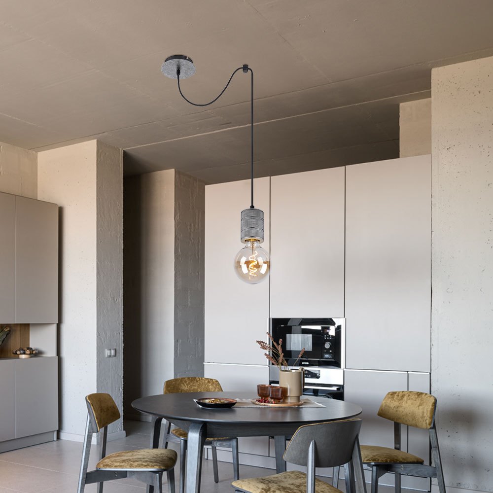 Image of Hanging Light Pendant Lamp Living Room Light Dining Room Lamp, Metal Aluminum Silvery, Height Adjustable, Cm