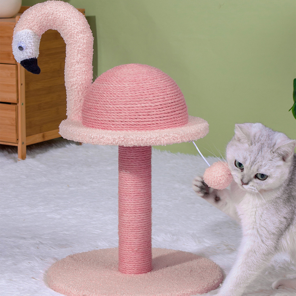 Pink Flamingo Cat Scratching Ball, Sisal Material Decorative Display