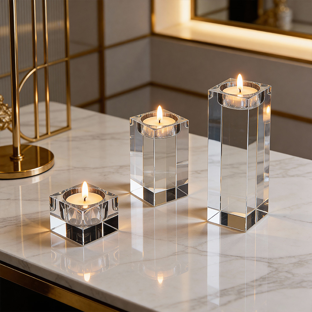 TEMU 3 Pack Tea Light Candle Holders, Glass Tealight Holders Transparent Glass Tea Light Holders For Wedding, Anniversary, Festival, Dining Table,