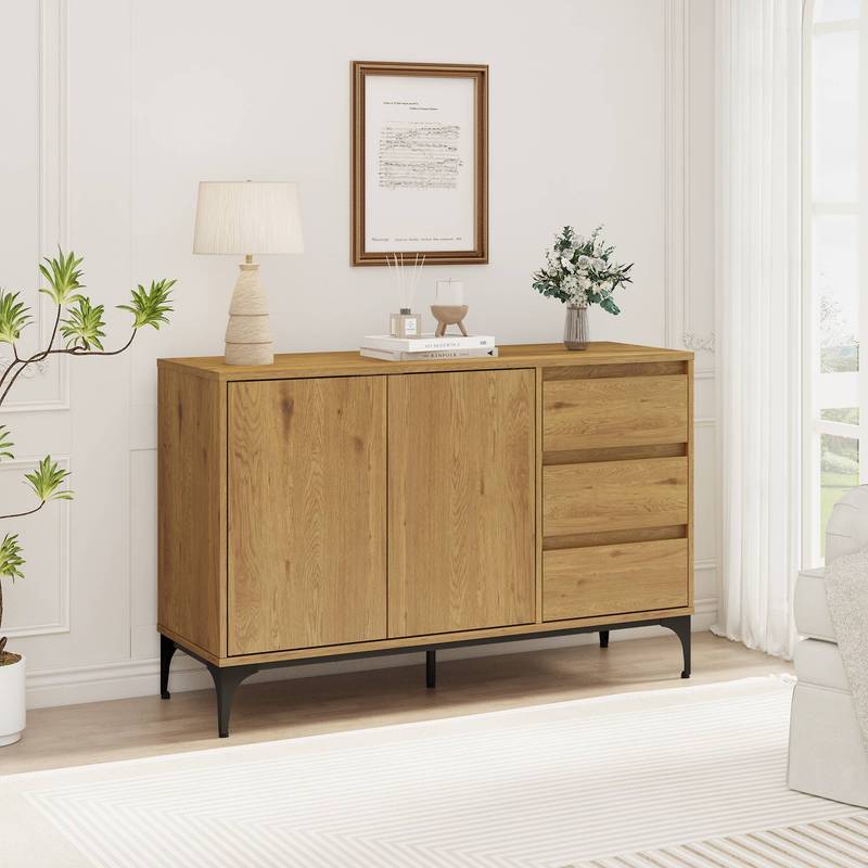 Sideboard Kistiandi With 2 Doors And 3 Drawers, 77 X 120 X 40 Cm