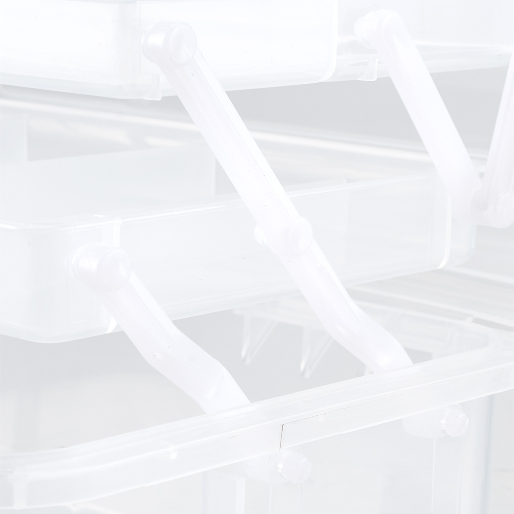 Transparent Three-Layer Multi-Compartment Desktop Organizer