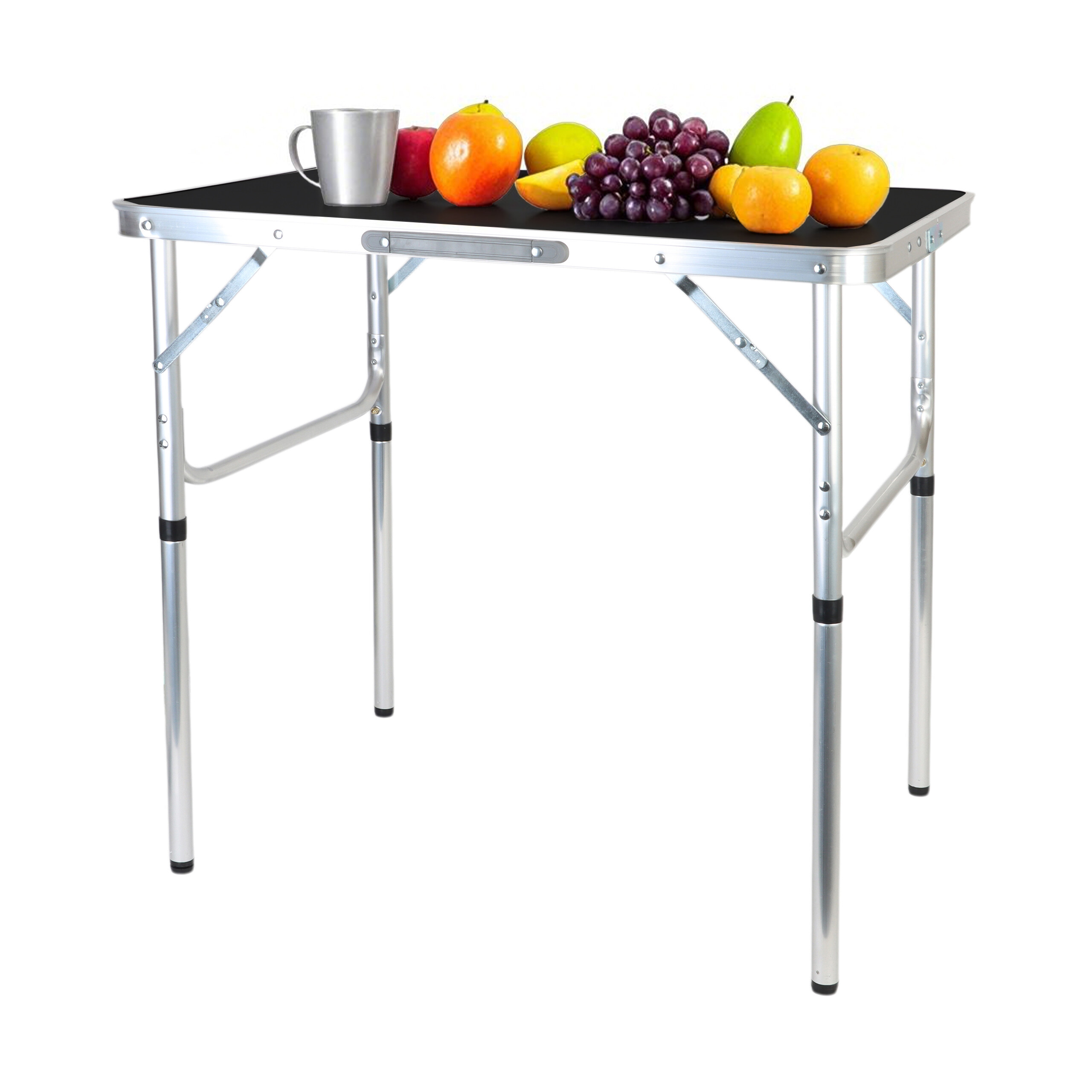Black Camping Table - (w)75 X (h)70 X (d)55 Cm