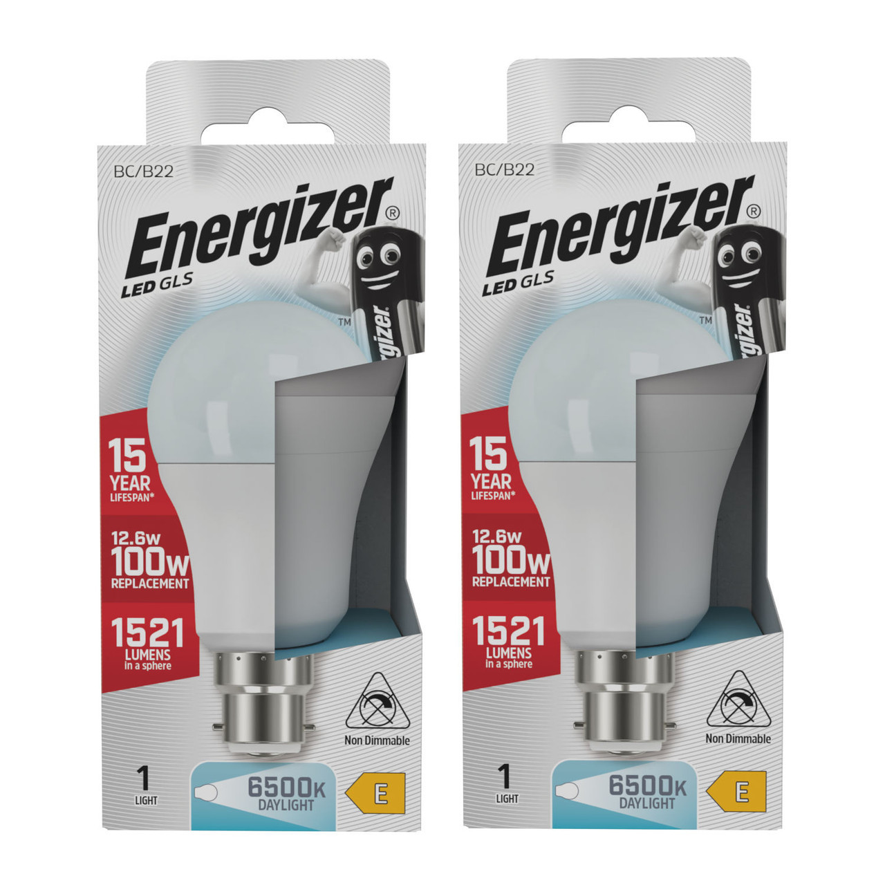 TEMU Led B22 1521lm 12.6w 6500k (daylight) Light Bulb - Pack Of 2