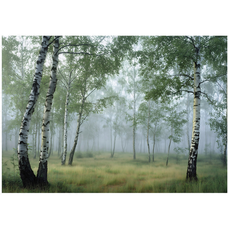 Image of Photo Wallpaper Trees Green On Non-woven For Bedroom Living Room Wall Decoration 15818vx