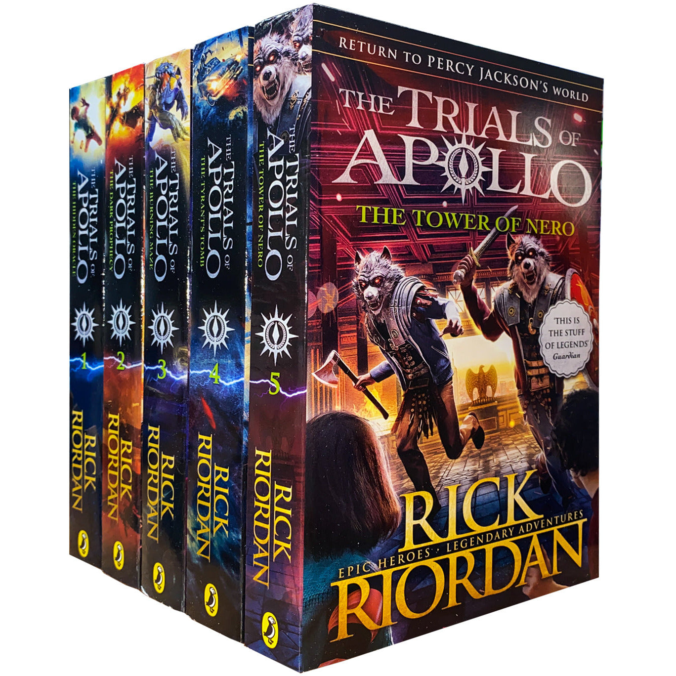 TEMU Rick Riordan Trials Of Apollo Series 5 Books Collection Set - The Tower Of Nero