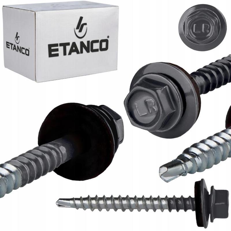 TEMU GT02 Vis autoperceuses pour tôle trapézoïdale, RAL 7016 , 4,8 x , 100 pièces