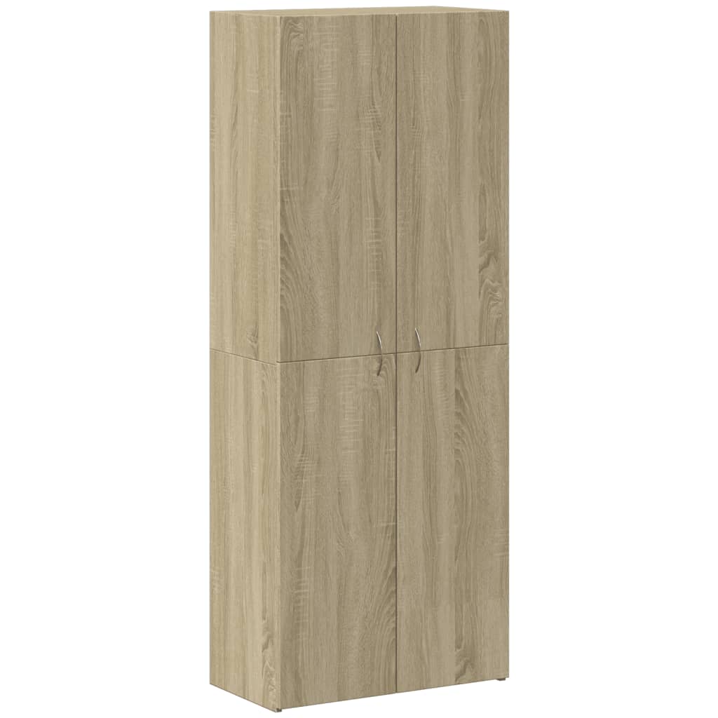 Image of Vidaxl Filing Cabinet, Office Cabinet With Storage Door, Storage Cabinet For Office, High Cabinet Tool Cabinet Office Furniture, Oak Wood Material