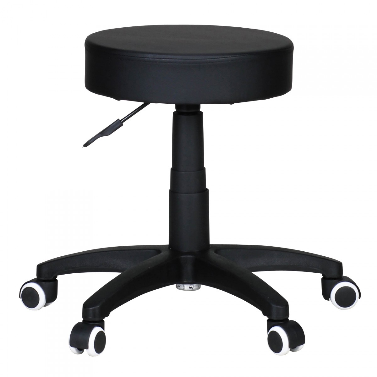 Hocker Design Adjustable Office Chair With Artificial Leather Upholstery Black Seat Stool On Wheels Stool With Hard Floor Casters Height Adjustable Without Backrest Practice Stool On Wheels.