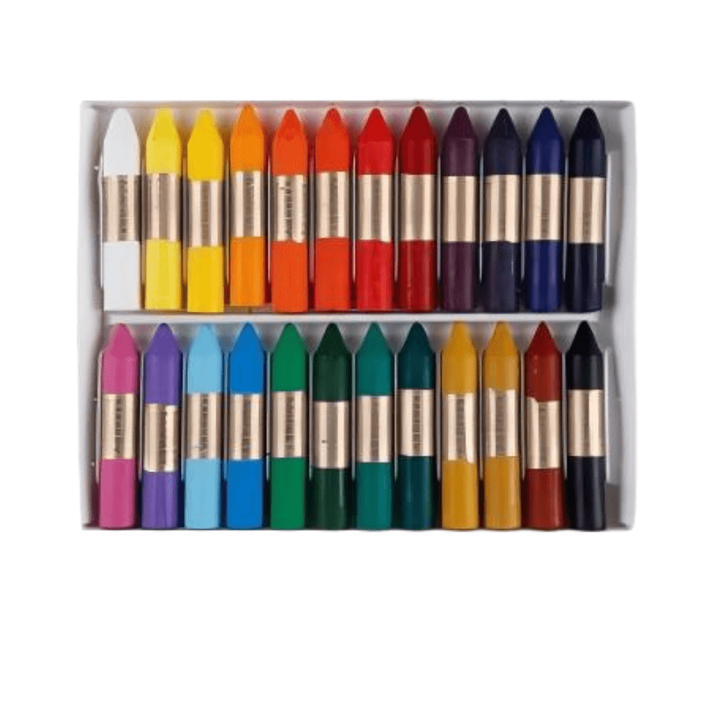 TEMU Pack Of 24 Crayons | Professional Crayons | Soft Crayons In Box | Colors | Assorted Colors
