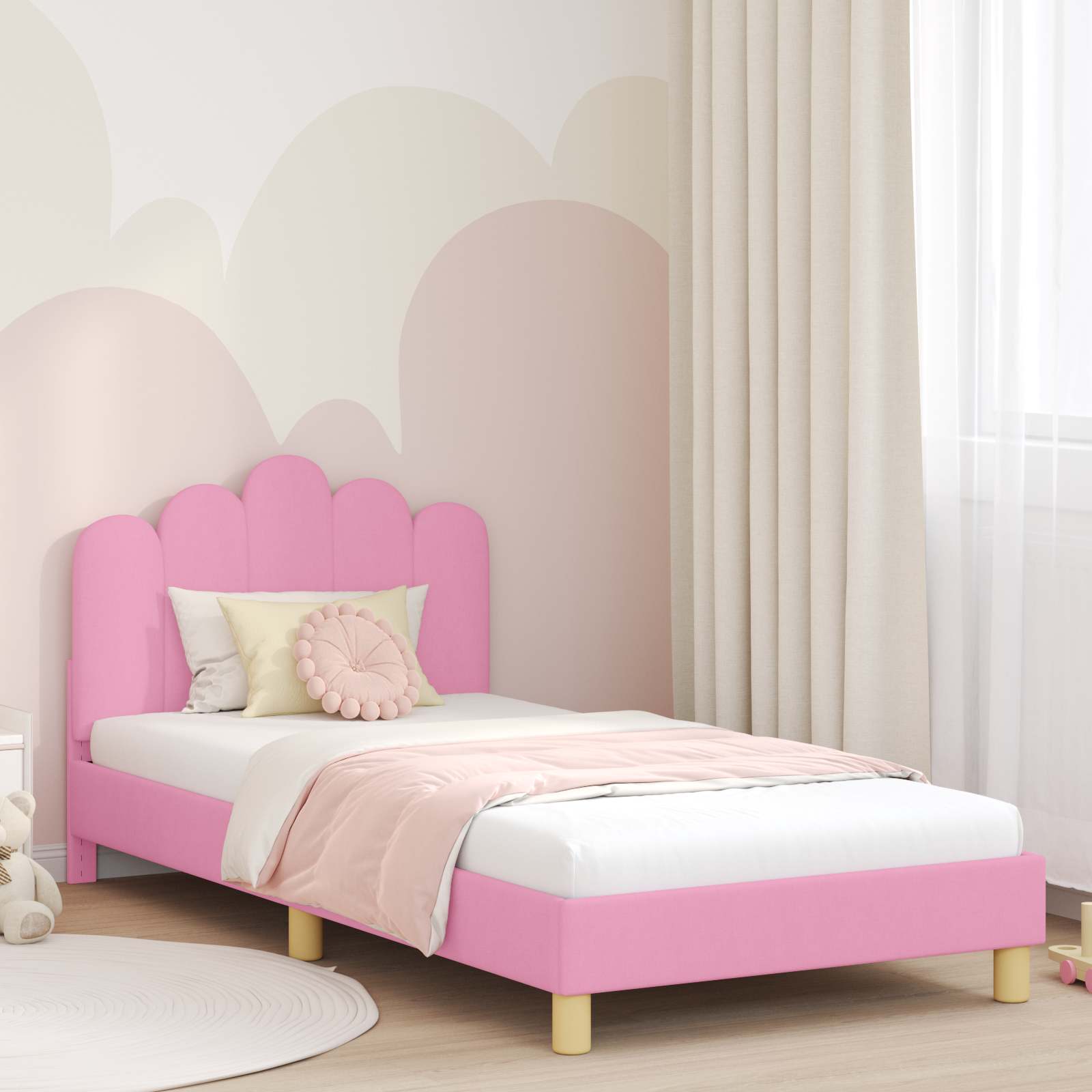 Modern Bed Frame, Minimalist Wooden Bed, Indoor Bedroom Furniture, Low-profile Bed, Simple Bed Design, Technically Advanced Bed