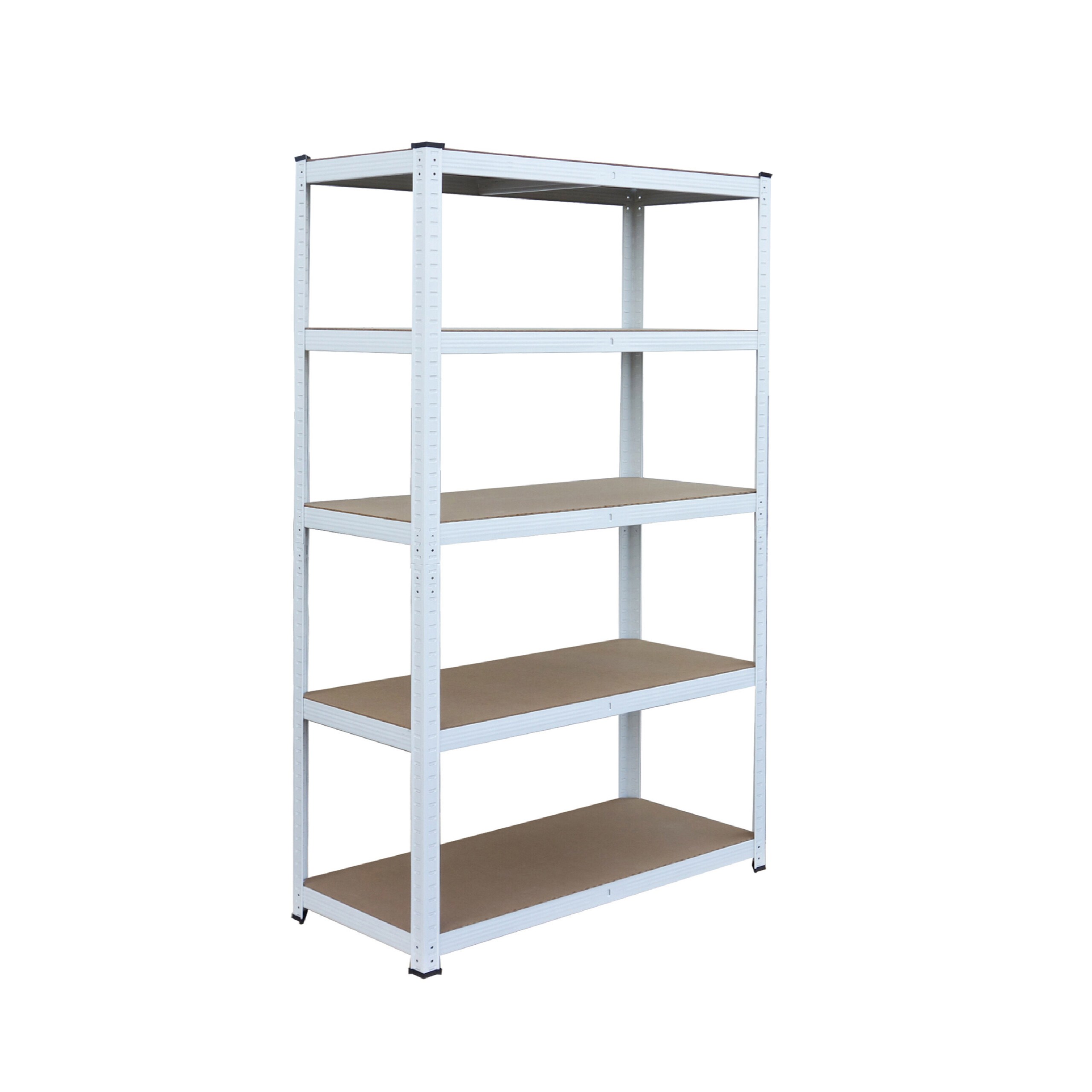 TEMU Scaffale portante in acciaio, 5 ripiani in MDF, 180 x 100 x 40 cm, portata 875 kg, e marrone, montaggio a incastro senza viti, ripiani