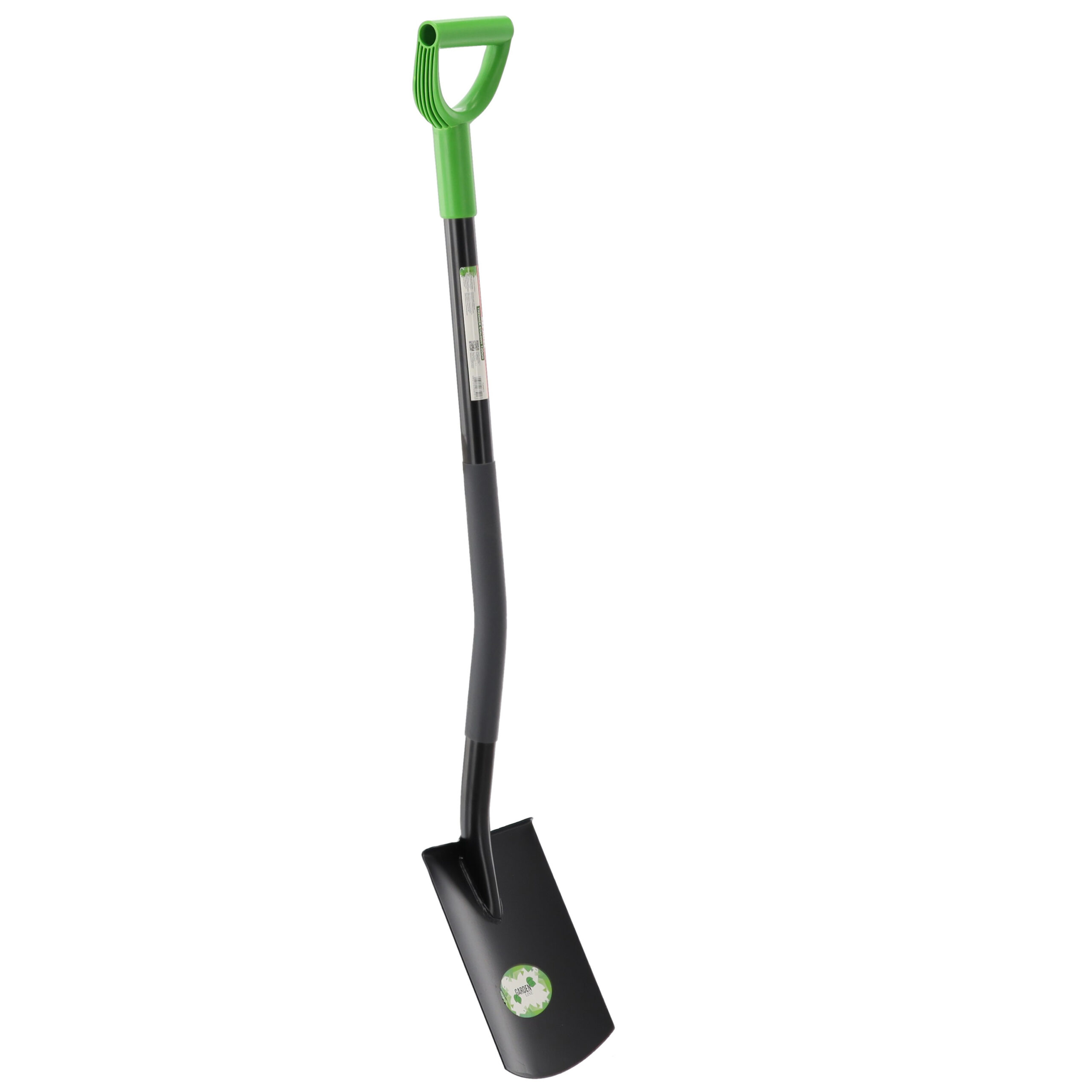 Image of Garden Shovel With Sharp Tip And Handle, Powder-coated Steel, 120 Cm Tail, Green And Black