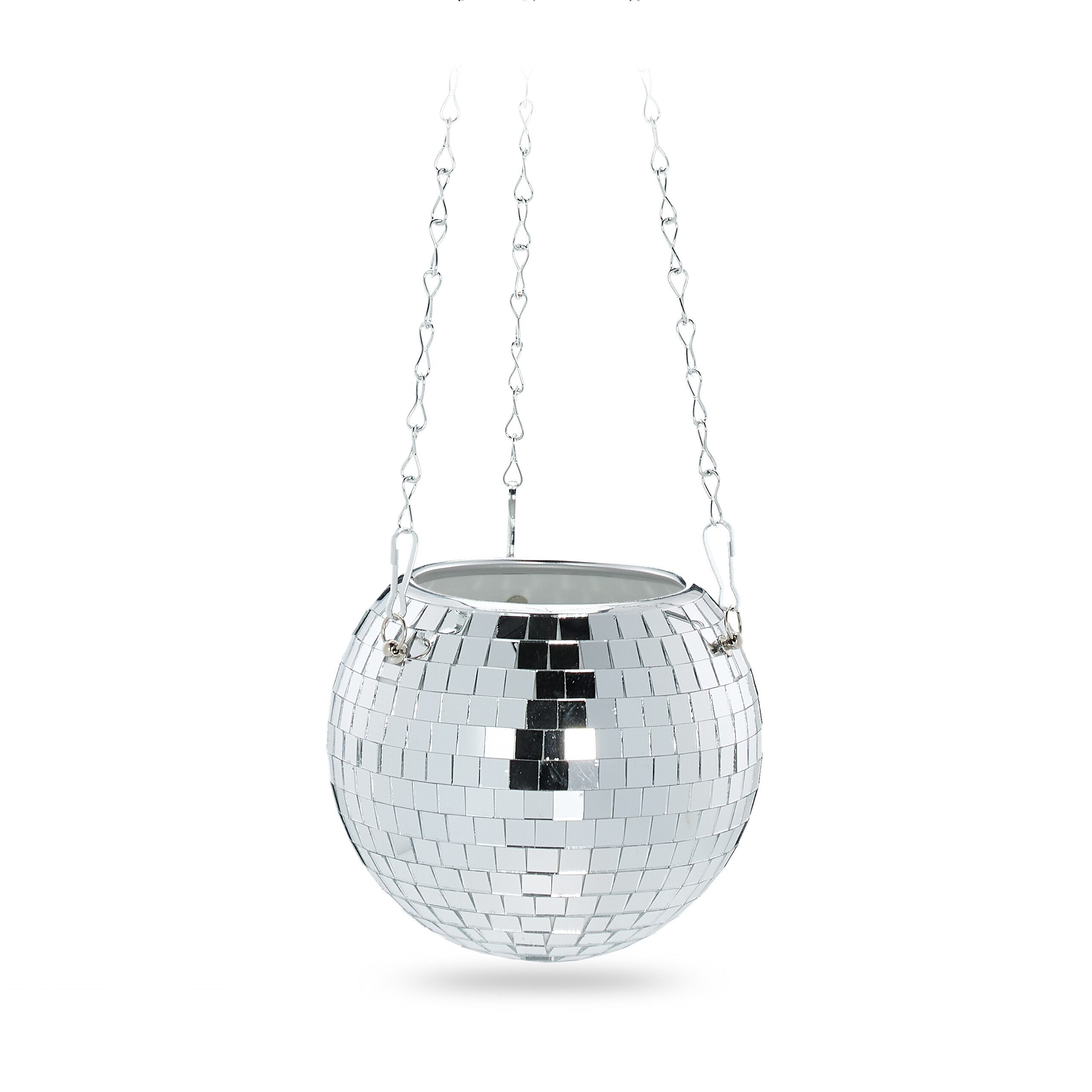Disco Ball Planter In Silver