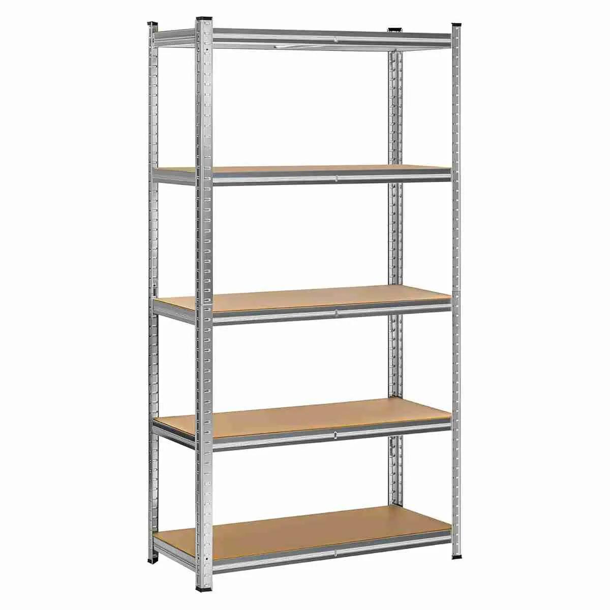 TEMU Estantería Metálica Klack 150 x 70 x 30 cm de Acero Galvanizado Con 5 Baldas MDF Para Almacenaje Resistente