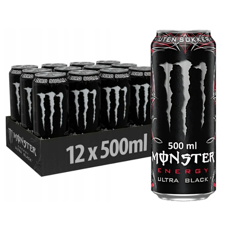 Image of Monster Energy Ultra Black Sugar-free Energy Drink 500ml X 12pcs