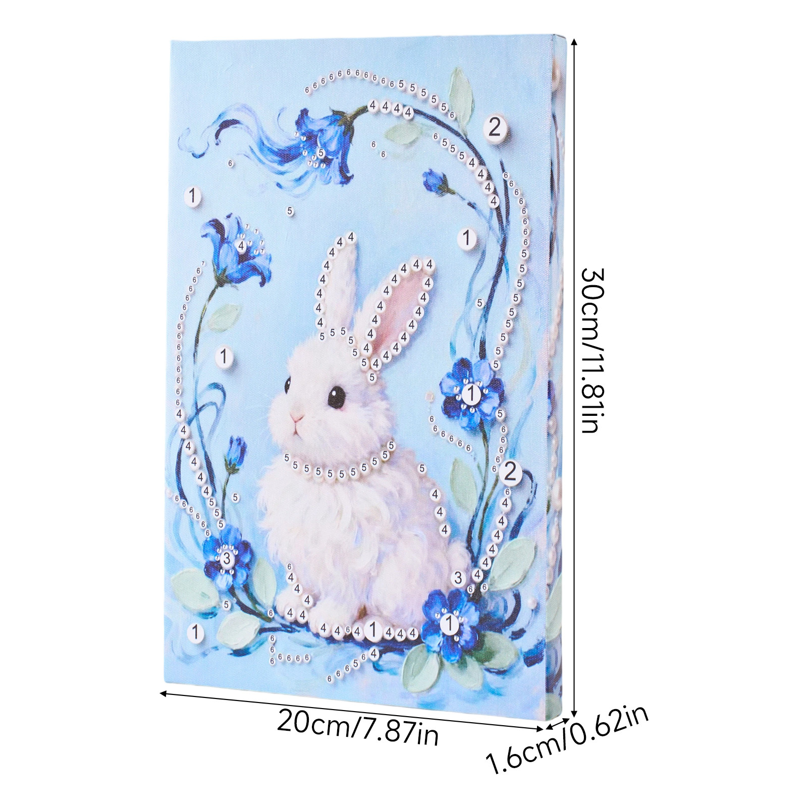 DIY Pearl Painting Kit with Frame, Cute Rabbit Design 3D Diamond Art