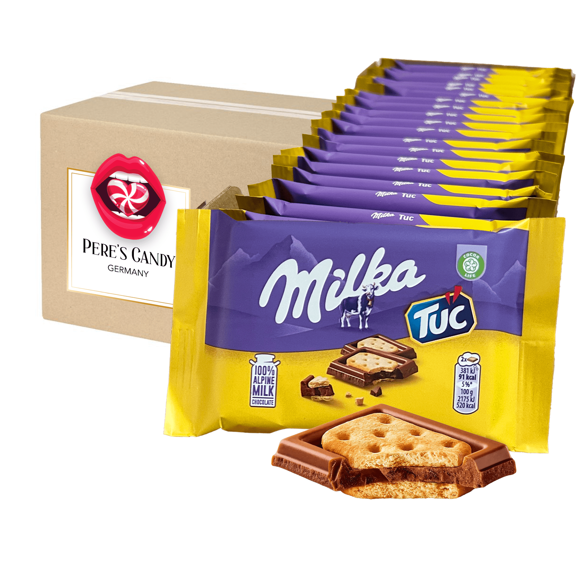 Image of Milka Tuc Bar - Snack Pack - 20 Pieces - 20 X 35g Alpine Milk Chocolate, Covered With Salted Crackers 700g