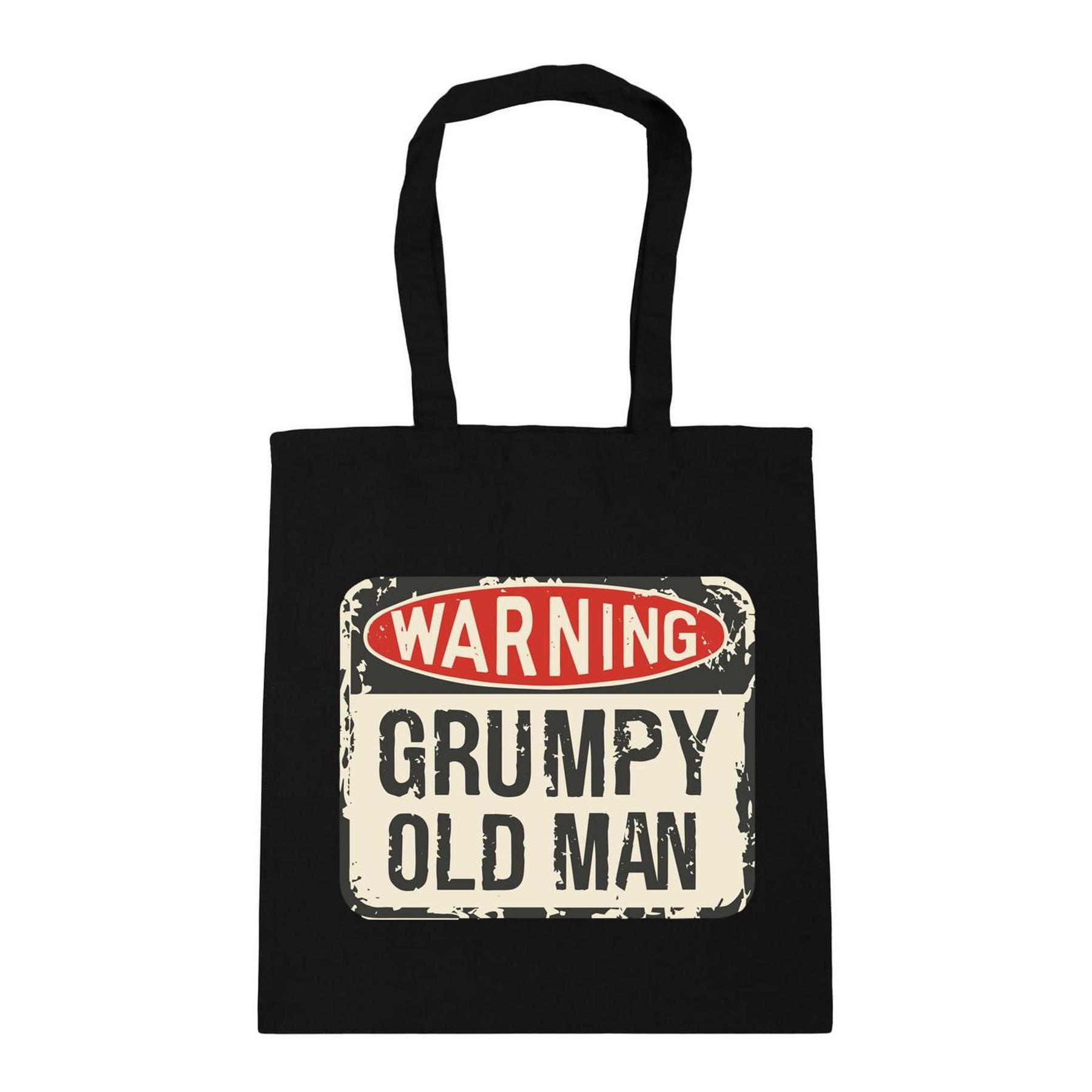 Warning Grumpy Old Man Funny Tote Shopping Gym Beach Bag