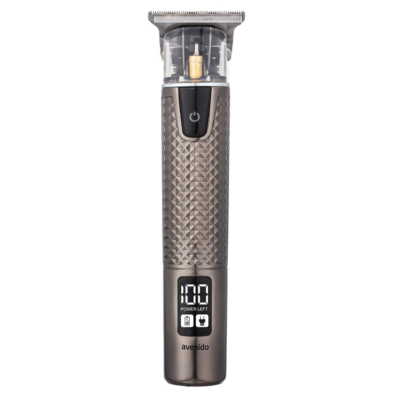 Image of Professional Barber Trimmer Av 2971: Black Diamond Dlc Blade, 7000 Rpm, And 0.3 Mm Precision! 180-min , Led Display, And Metal Casing – Complete Set With Cape-hammock