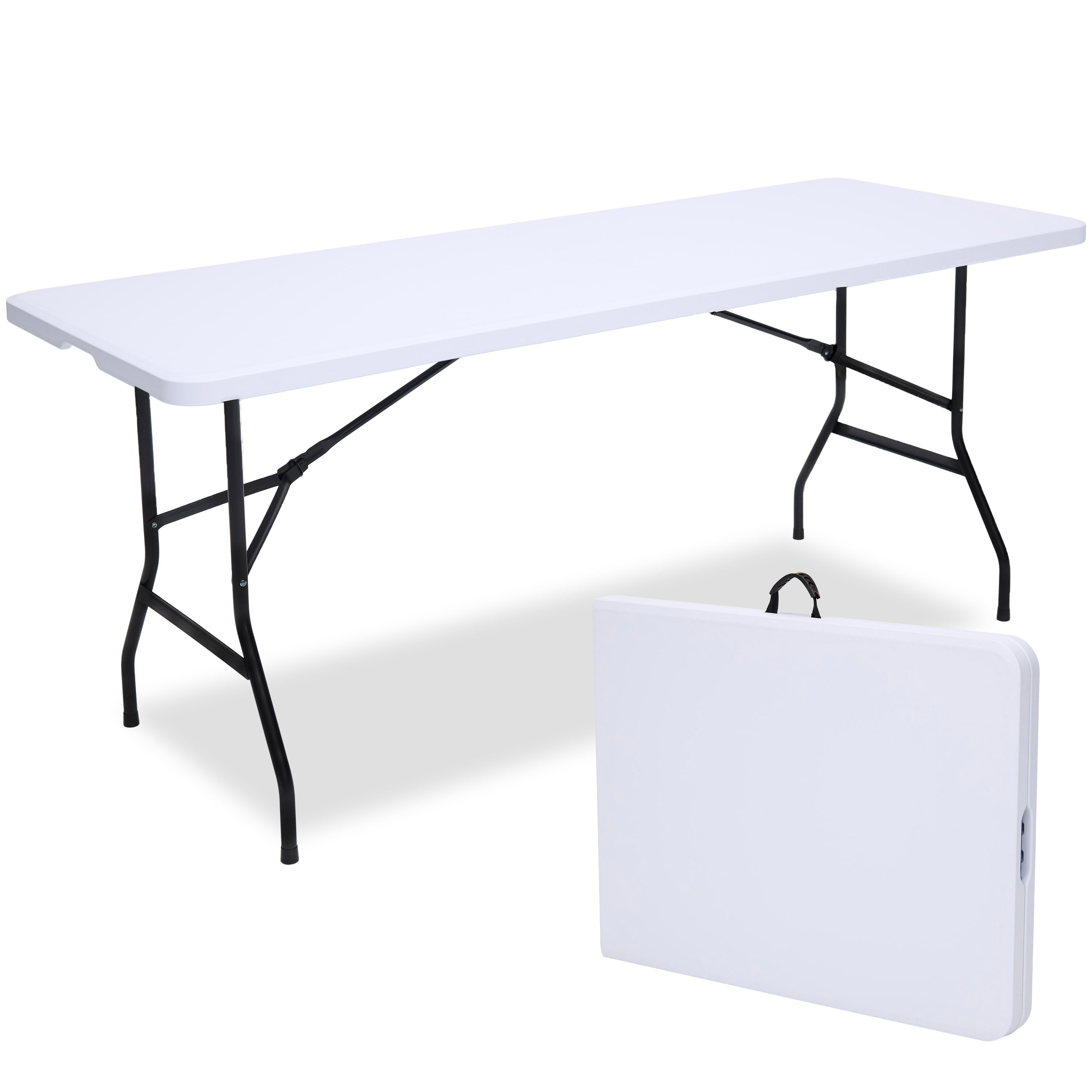 Folding Table - Folding Table - 180 X 70 X 74 Cm - Camping Table - Garden Table - Portable - White