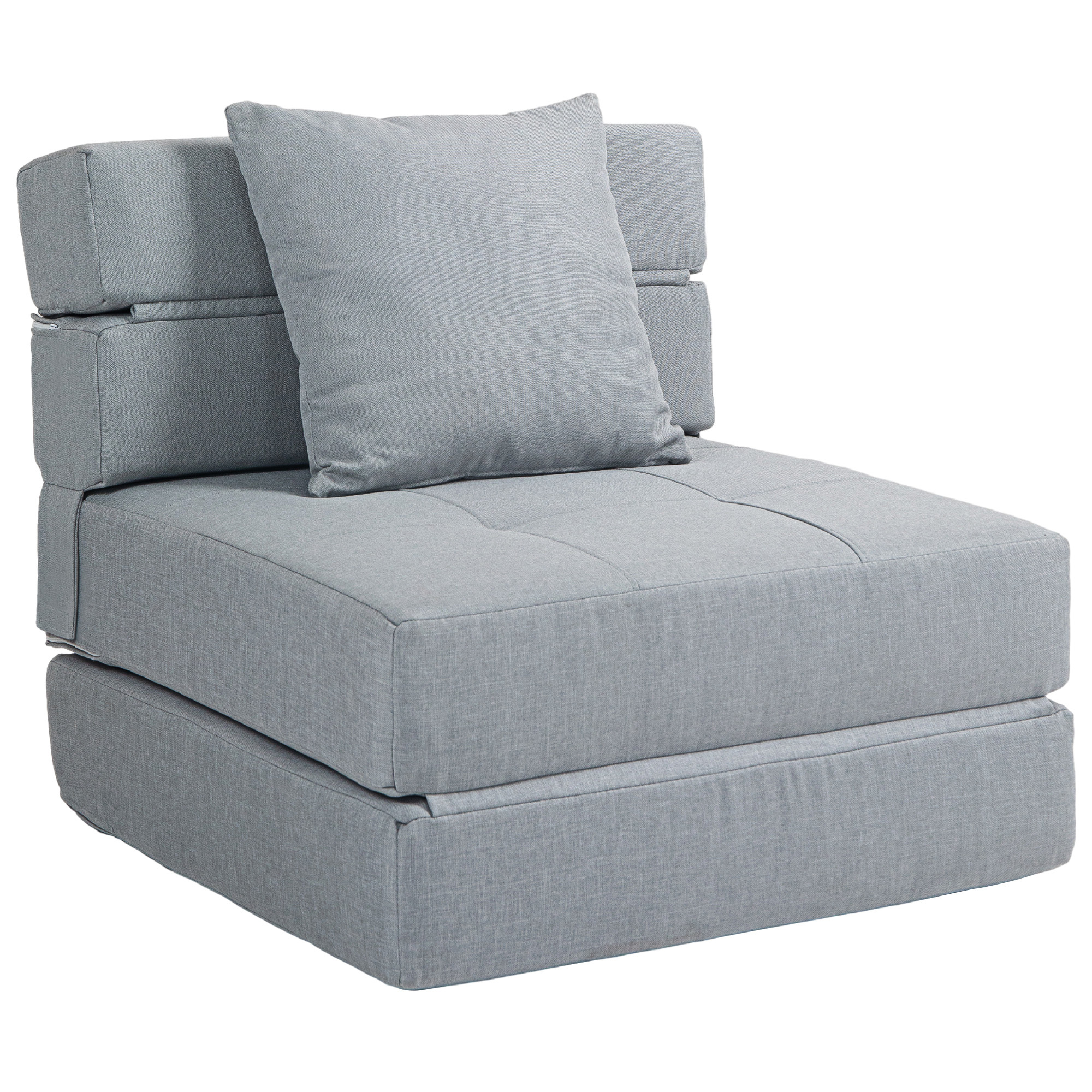 TEMU HOMCOM Chauffeuse canapé-lit convertible fauteuil 1 place avec 1 coussin déhoussable, tissu