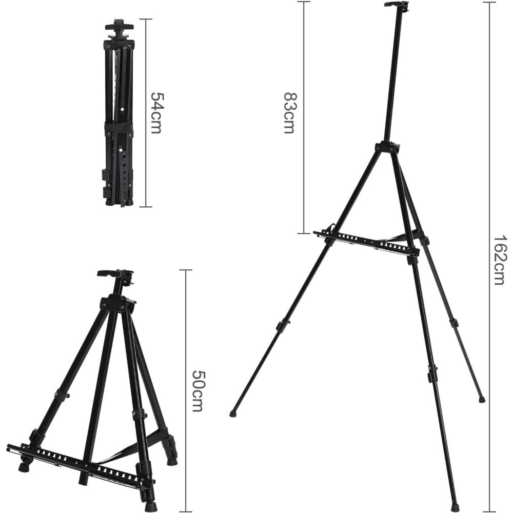 Adjustable Metal Easel Stand 52-160 Cm With Storage Bag For Canvas Artist Easel
