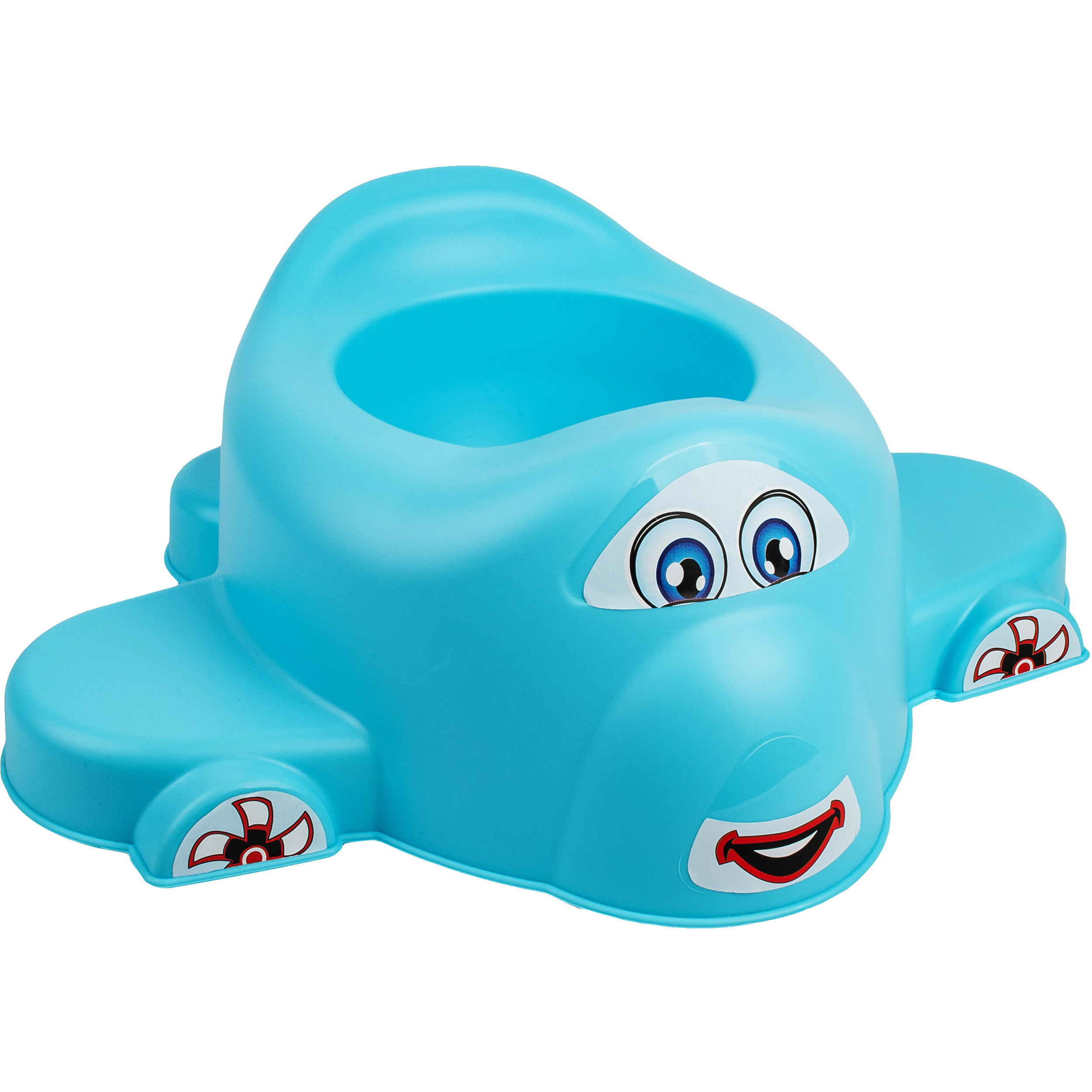 Image of Potty / Bedside Pot / Baby Potty - Fun - Blue _ With Backrest + Splash Guard - Baby Potty / Child Potty / Training Potty - Large Toilet Trainer - Toilet