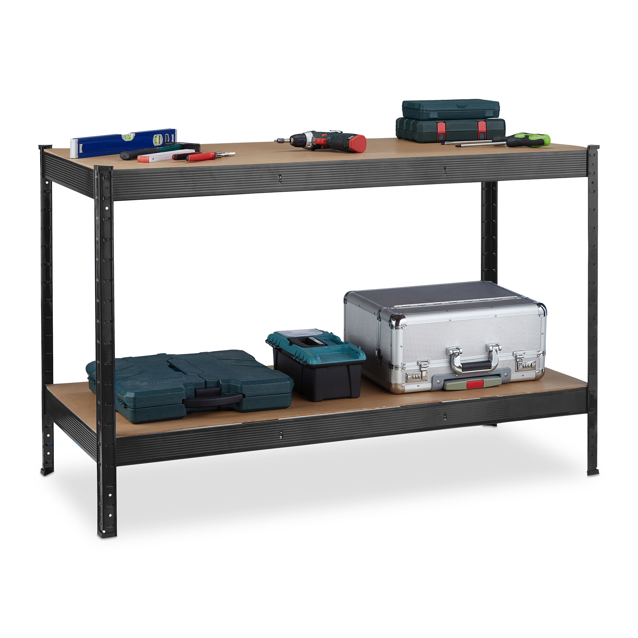 Workbench In Black - (w)141 X (h)91 X (d)61 Cm