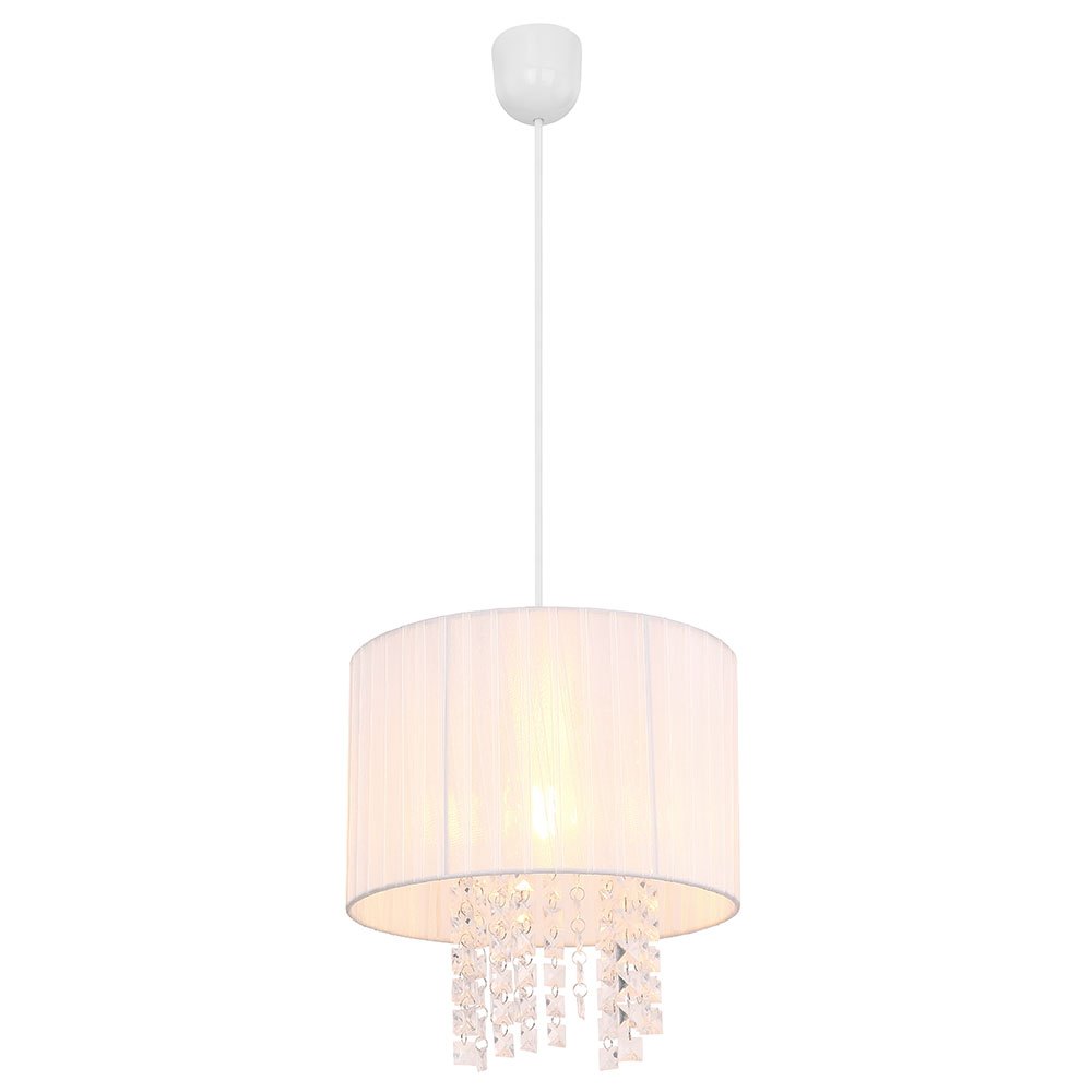 Image of Pendant Lamp White Hanging Lamp Dining Table Lamp Living Room Lamp Crystals, , 1x E27, Dxh 30 X 120 Cm