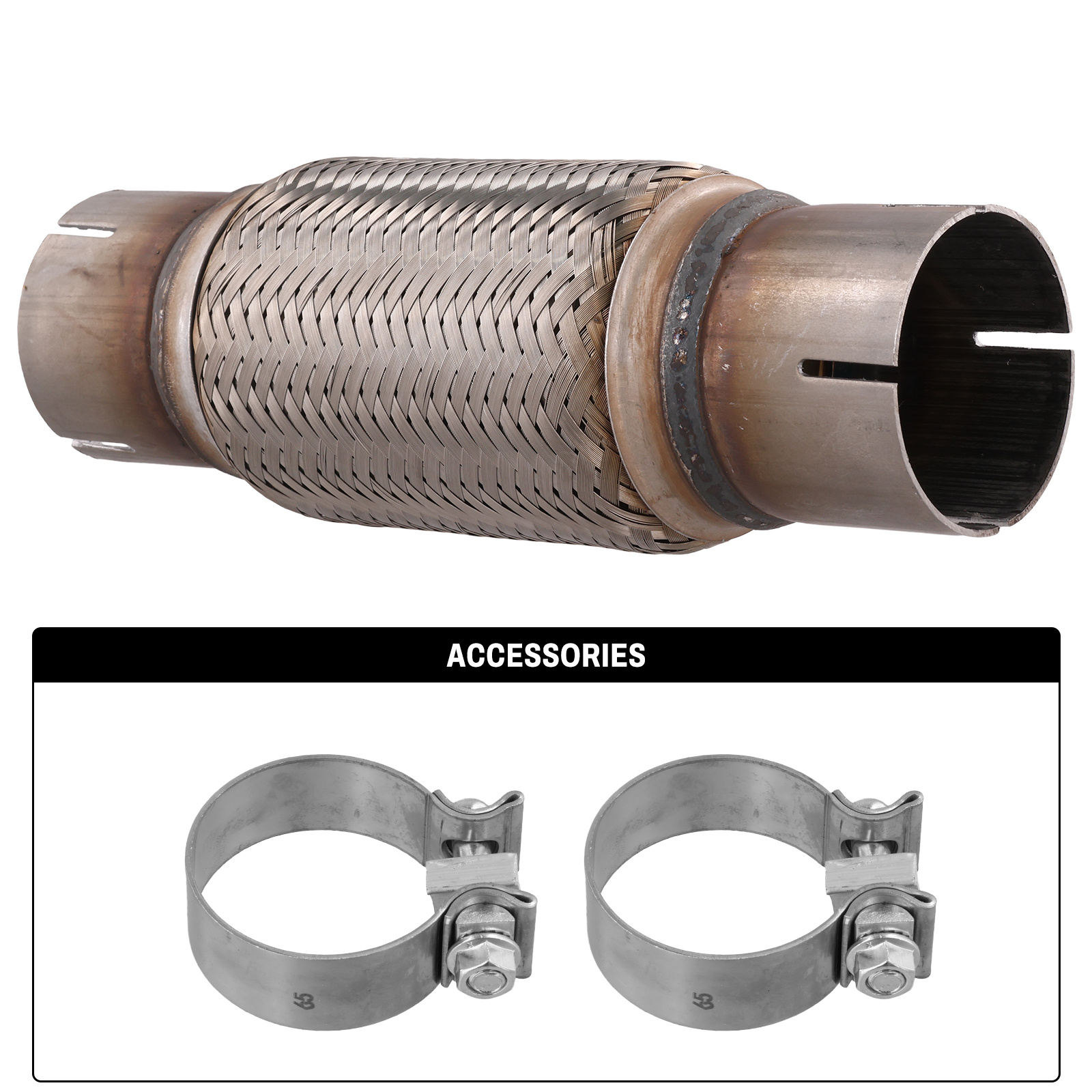63mm / 2.5" Stainless Steel Flexible Pipe With Exhaust System 150/250mm