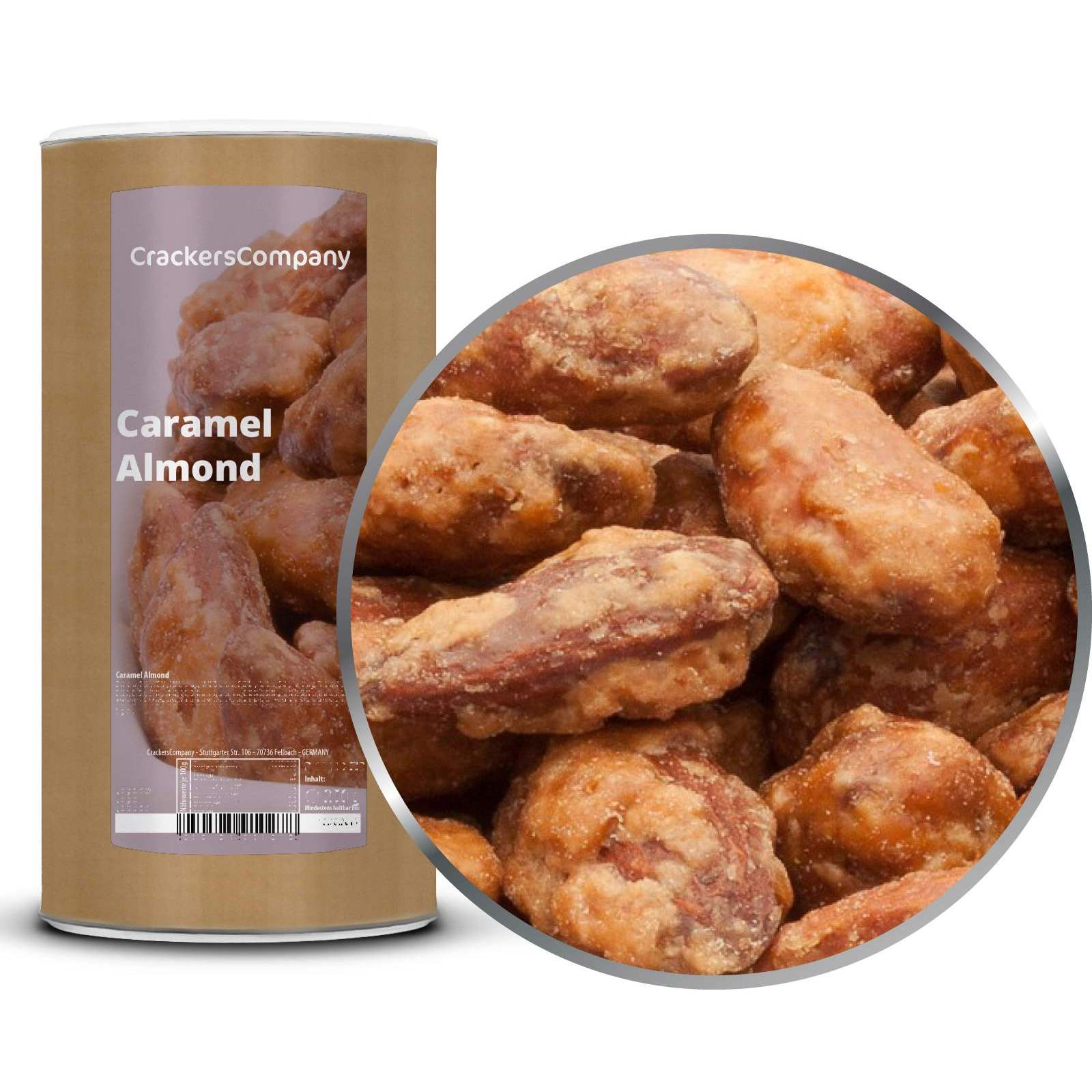 Image of Caramel Almonds 550g/700g/5kg - Almonds With Crunchy Sugar Crust And Caramel Aroma, Caramel Almonds - Roasted Almonds, Christmas Market Snack, Munching - From Crackerscompany