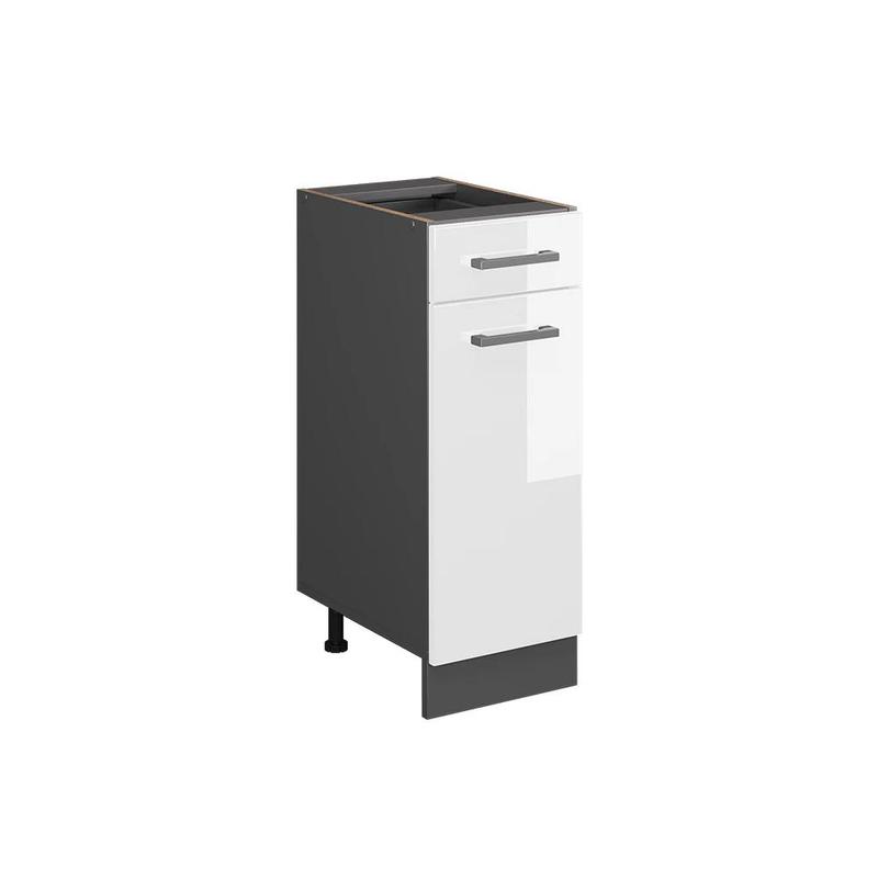 Image of White High-gloss 30 Cm Kitchen Base Cabinet Without Worktop Base Cabinet For The Kitchen Kitchen Cabinet With Drawer The Kitchen Furniture 16 Mm Particleboard