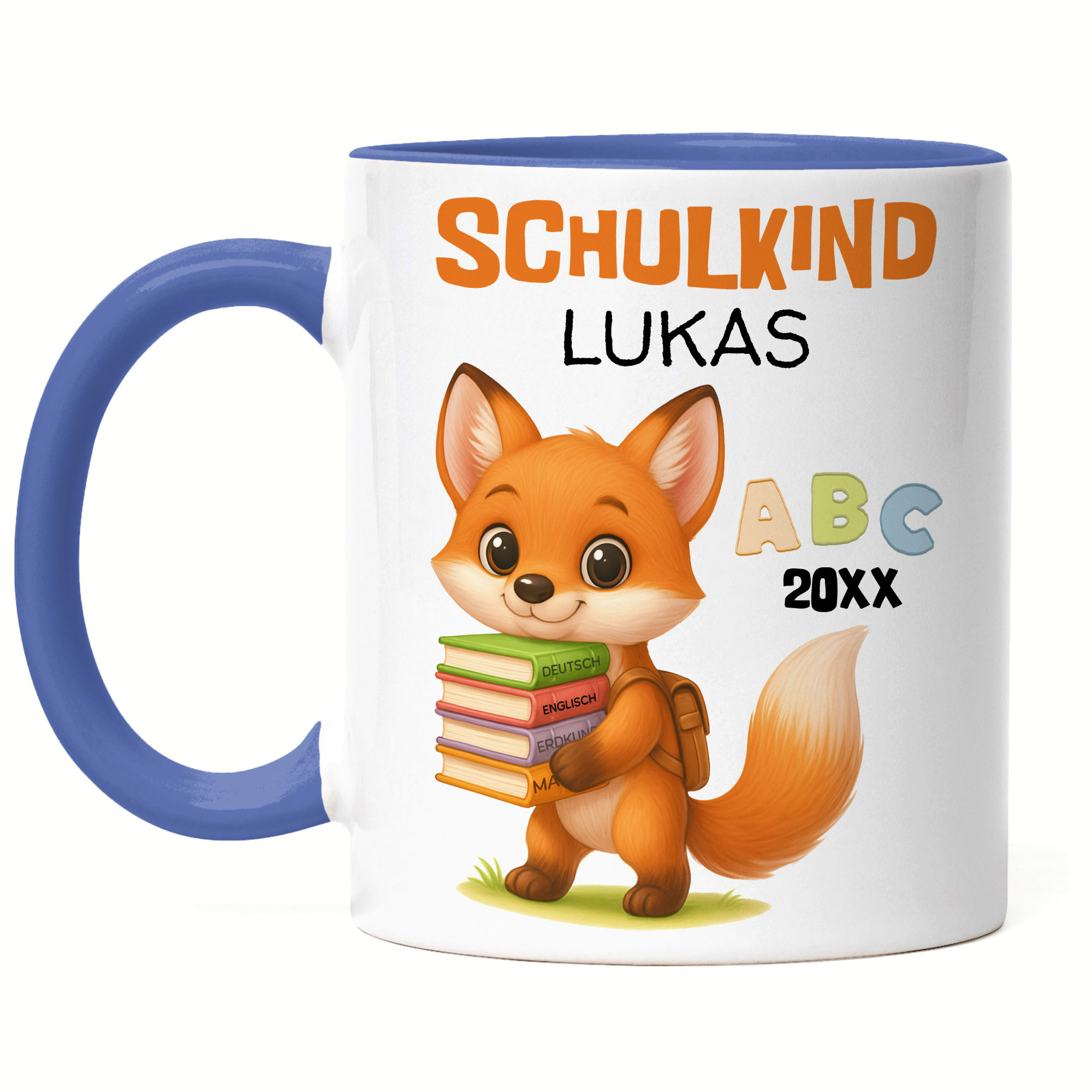 School Child 2026 Fox Mug Personalized, Small Gift For First Day Of School, , School With Name & Fox For First Graders - Ceramic Mug
