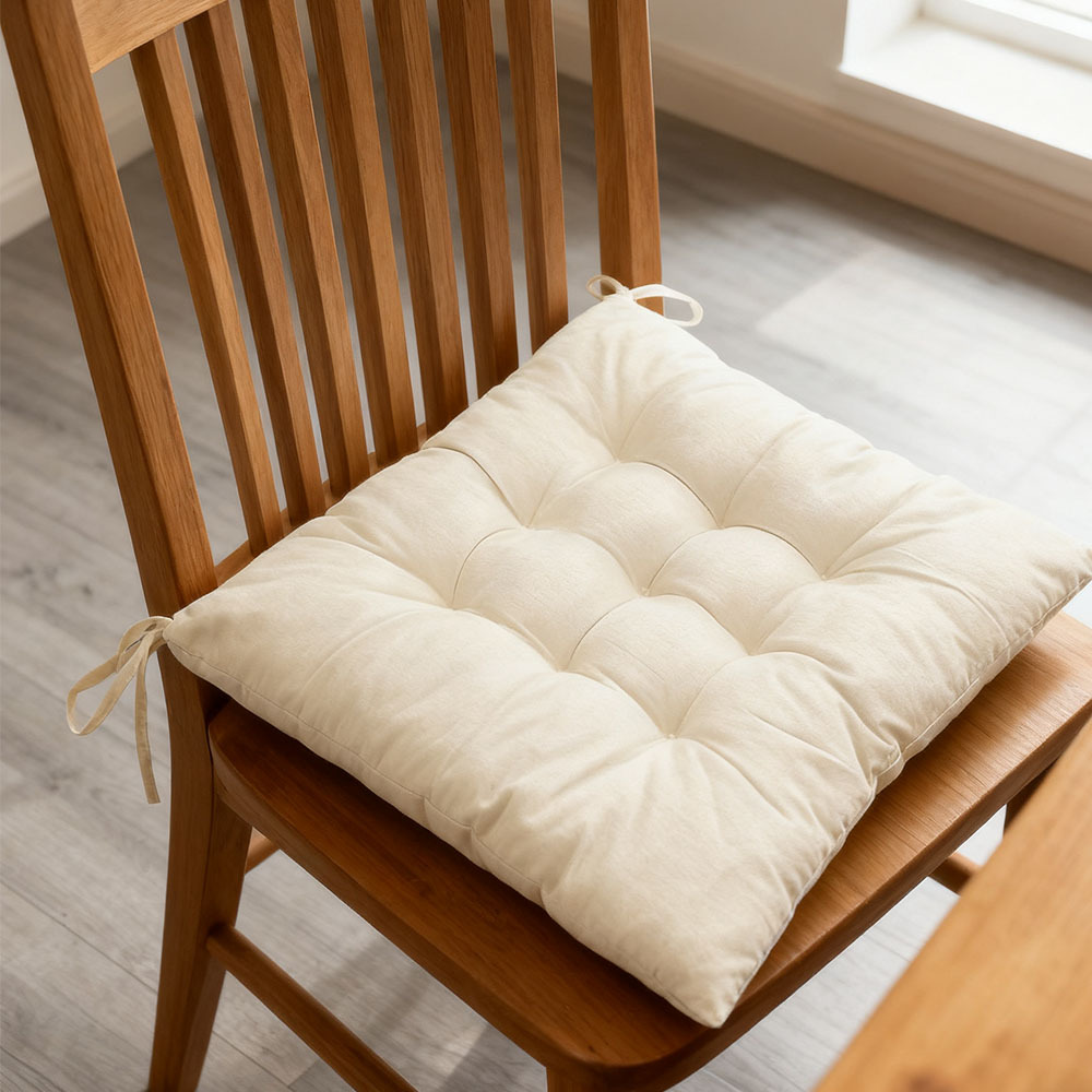 4PCS Set of Sandpaper Fabric Square Cushions, Beige