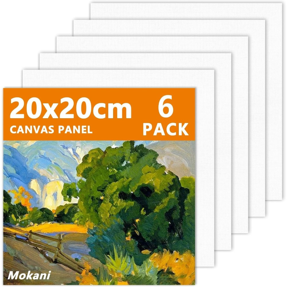 TEMU 6PCS Künstlerleinwand 100% Baumwolle, Pre-Stretched Canvas Panel/Canvas Board, Blanko-Leinwand für Acryl, Öl & Aquarell, ideal für Schüler &