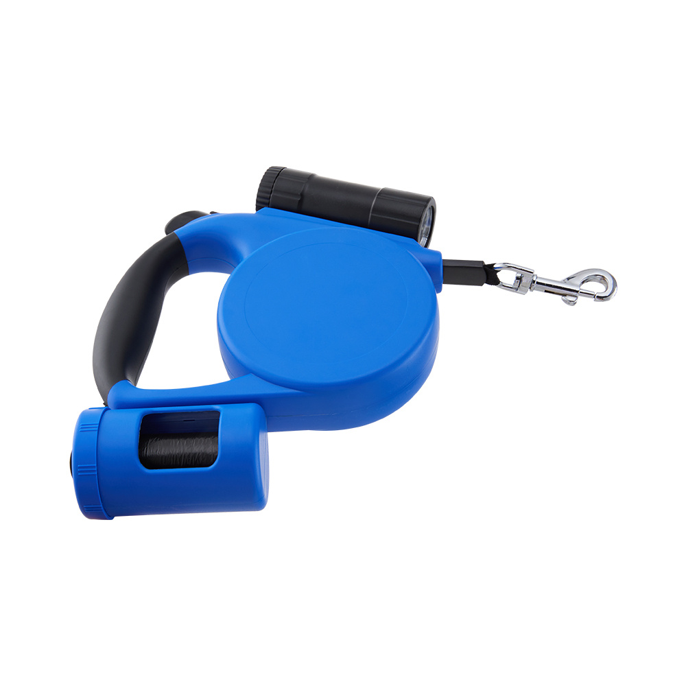 Retractable Dog Leash with Flashlight and Dispenser, 5m