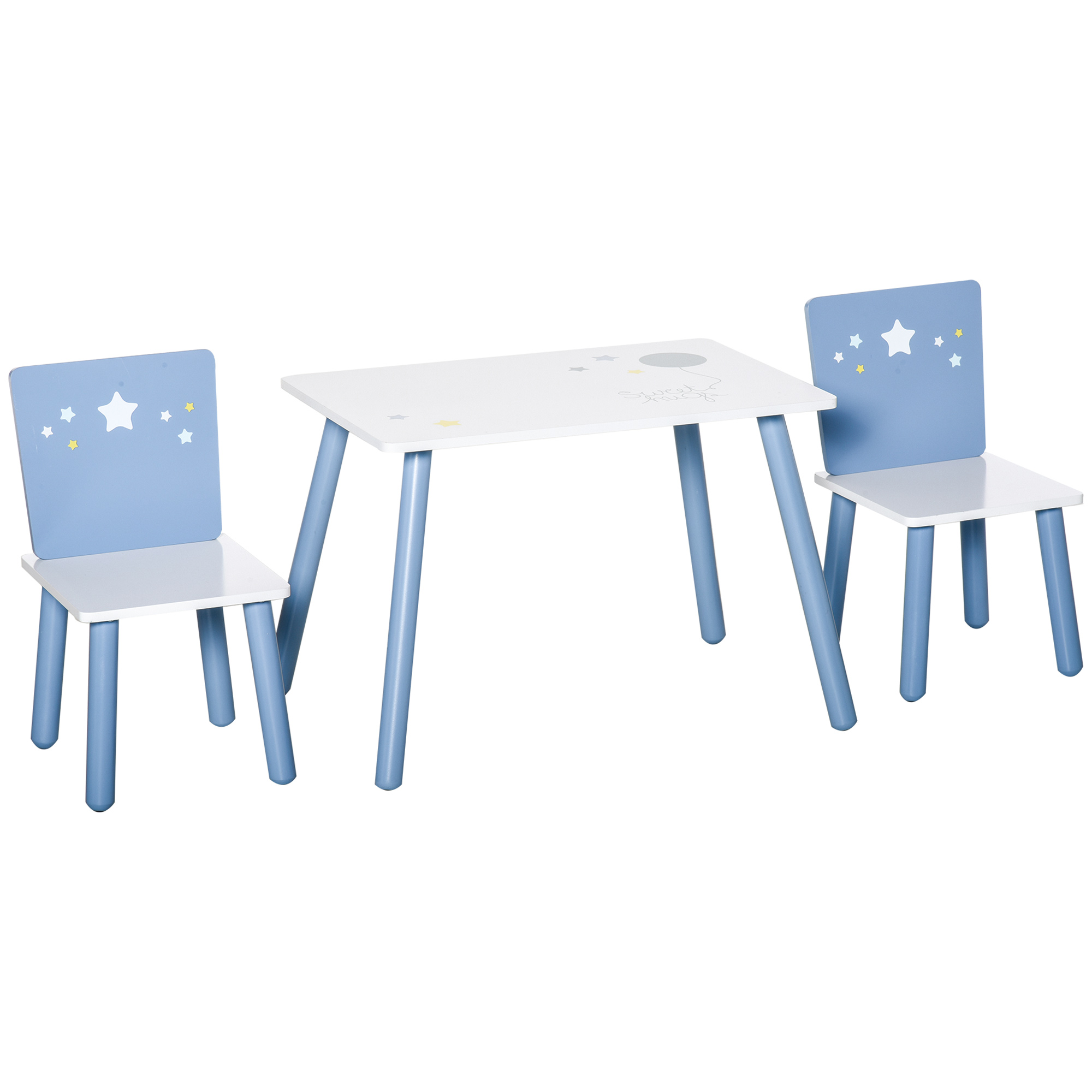 TEMU HOMCOM Juego de Mesa Infantil y 2 Sillas de Madera Mesa con Sillas para Niños de 2-4 Años Mesa 60x40x43 cm y Sillas 28x26x48 cm para Dormitorio