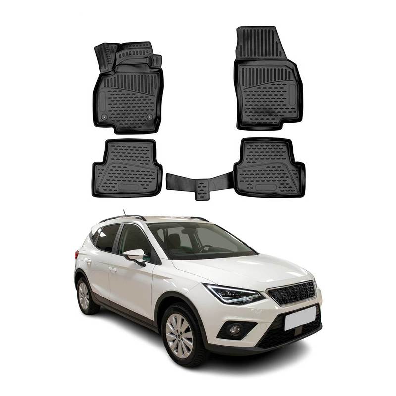 Rubber Floor Mats For Seat 2017-2021, Tpe Car Mats, Black, 4pcs
