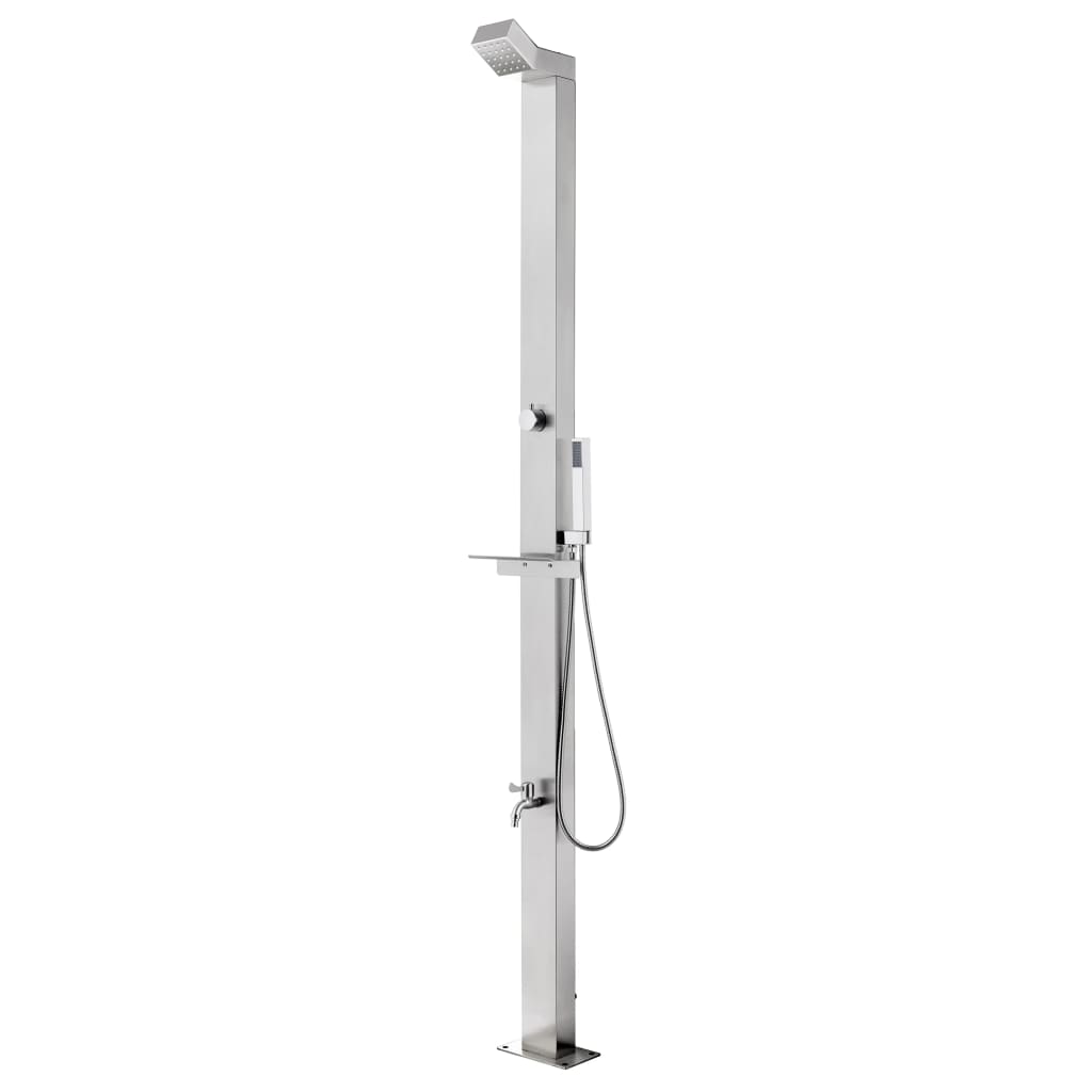 Image of Vidaxl Garden Shower Abs Button Pool Shower Camping Shower Outdoor Shower Camping Pool Outdoor Shower Rain Shower 220cm Stainless Steel
