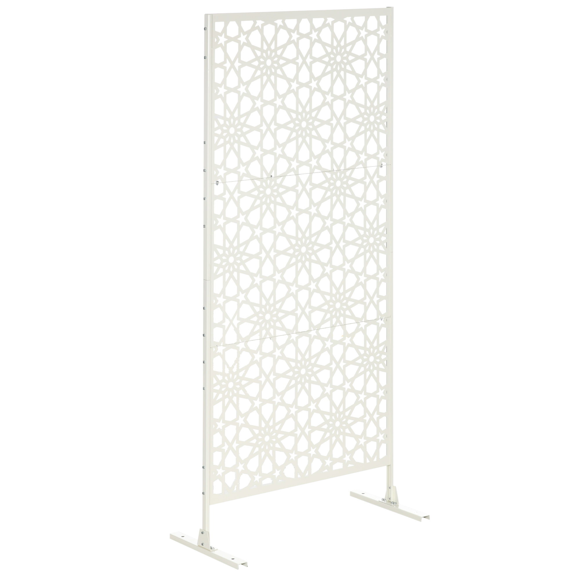 Outsunny Decorative Outdoor Metal Privacy Screen - White, 92 X 45 X 198 Cm
