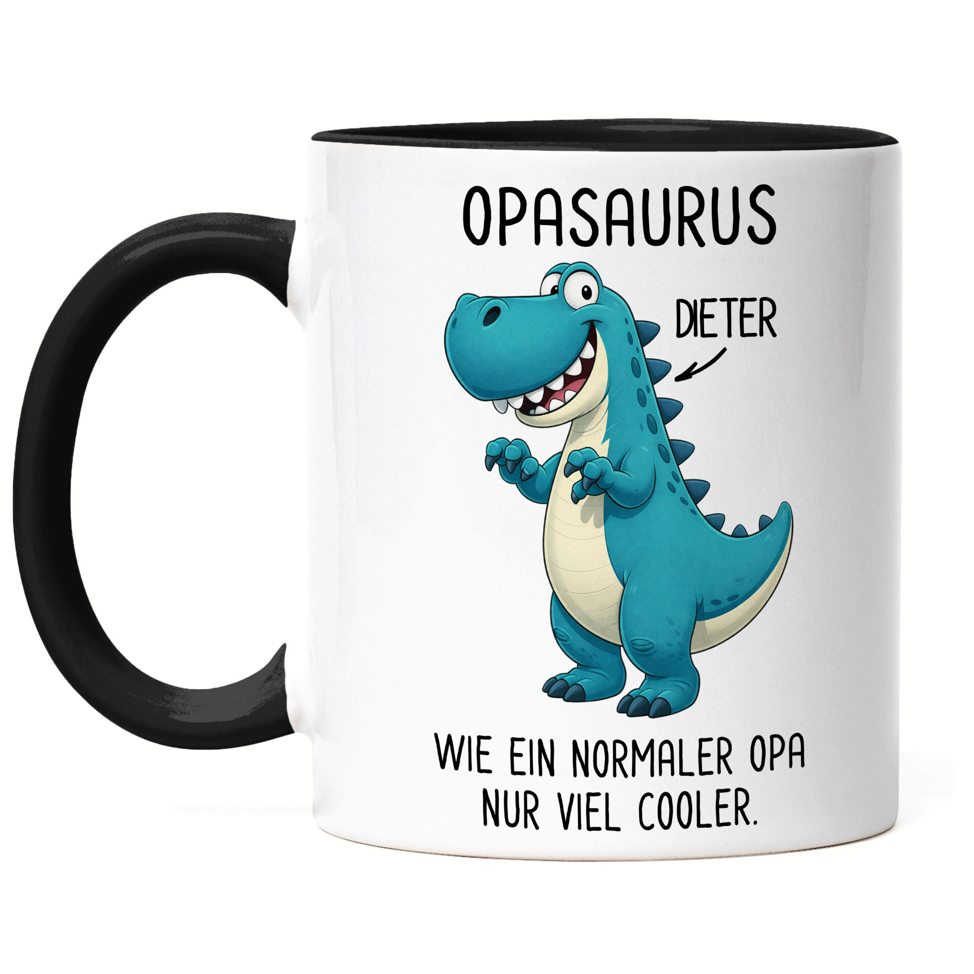 Personalized Mug With Name, Opasaurus Coffee Mug For Grandpa On Father's Day, Birthday Gift For Grandpas From Grandchildren, Granddaughter & Grandson - Coffee Mug, Ceramic Cup