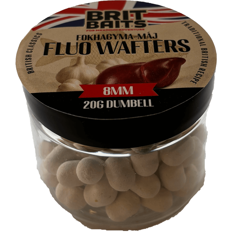 Image of Britbaits Fluorescent Wafters Dumbbell Garlic-liver 8mm