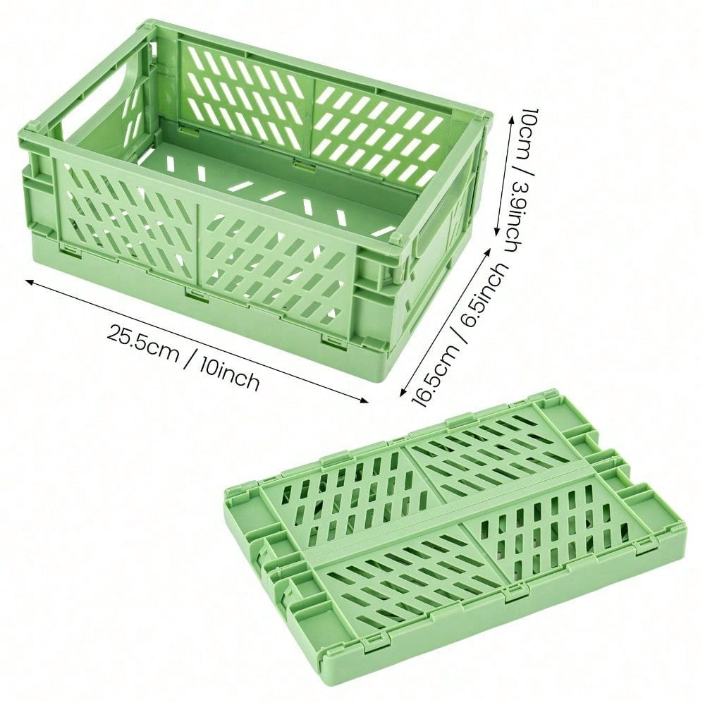 5pcs Stackable Collapsible Storage Crates with Handles