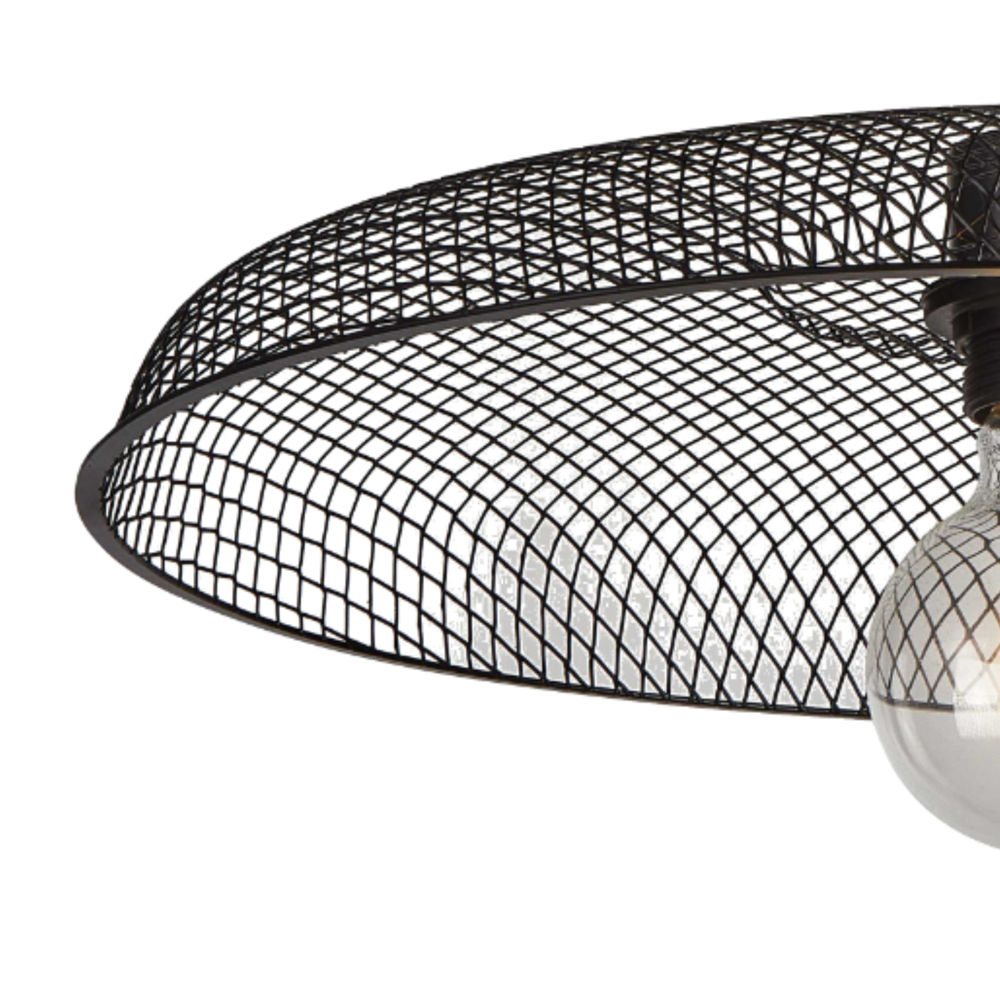 Set of 2 Cassidy Large Black Mesh Ceiling Pendant Lights